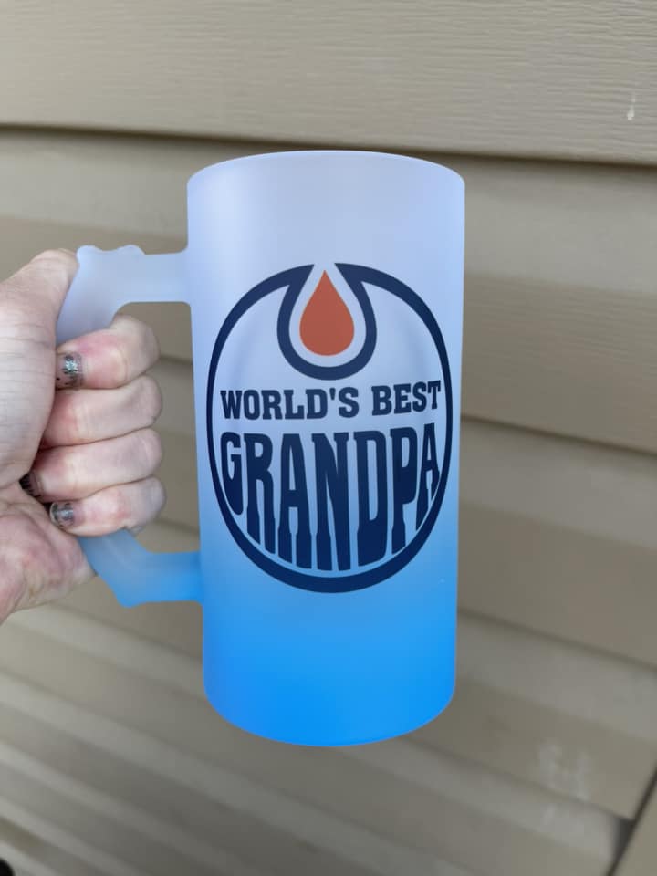 Ombre Frosted Glass Beer Mugs