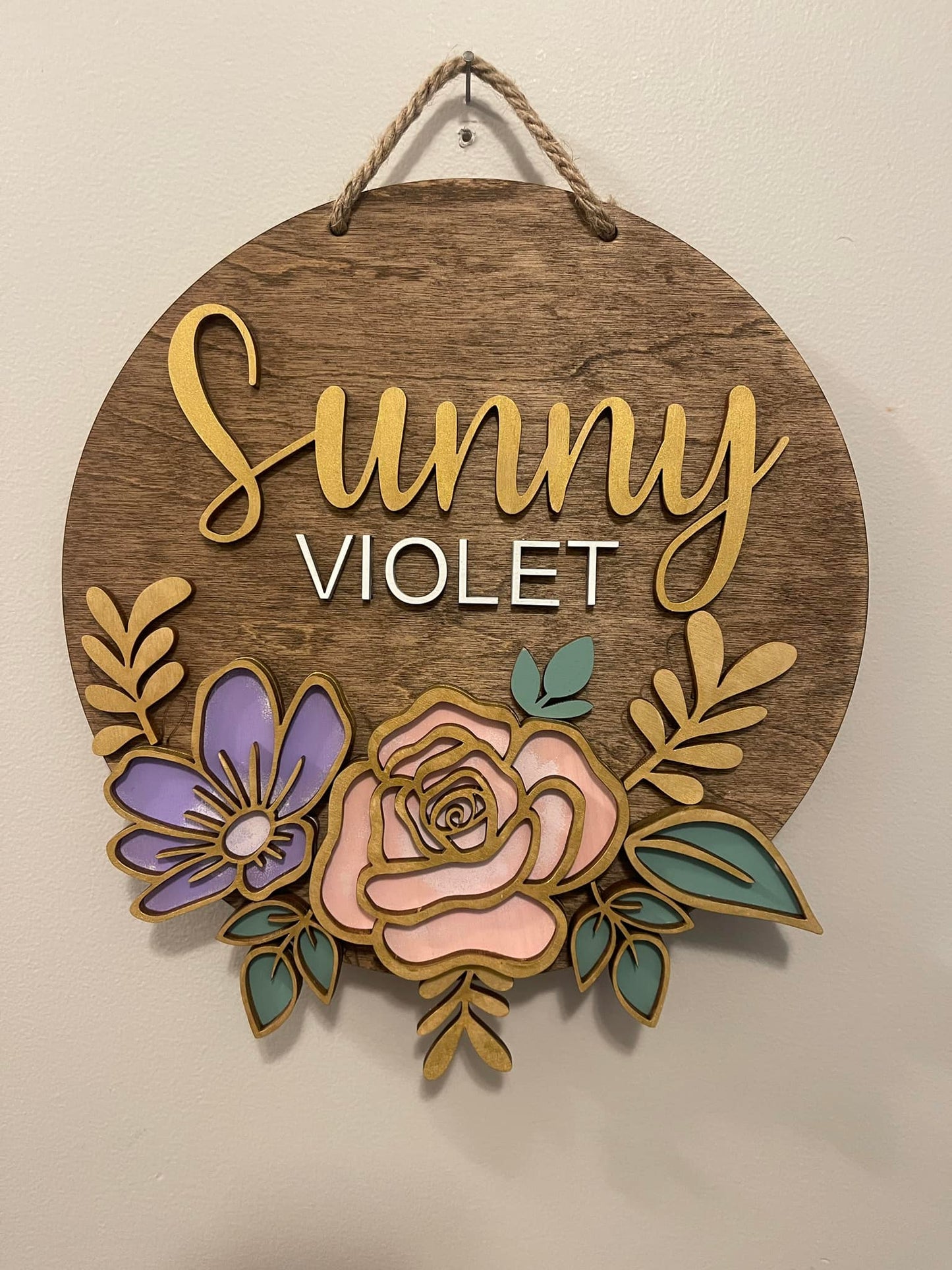 Floral Name Sign