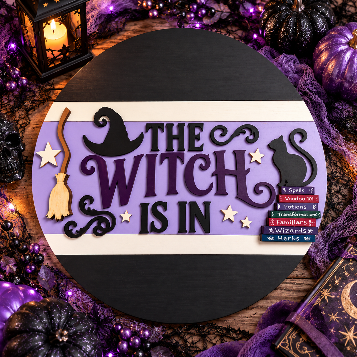 Interchangeable Sign The Witch Is In