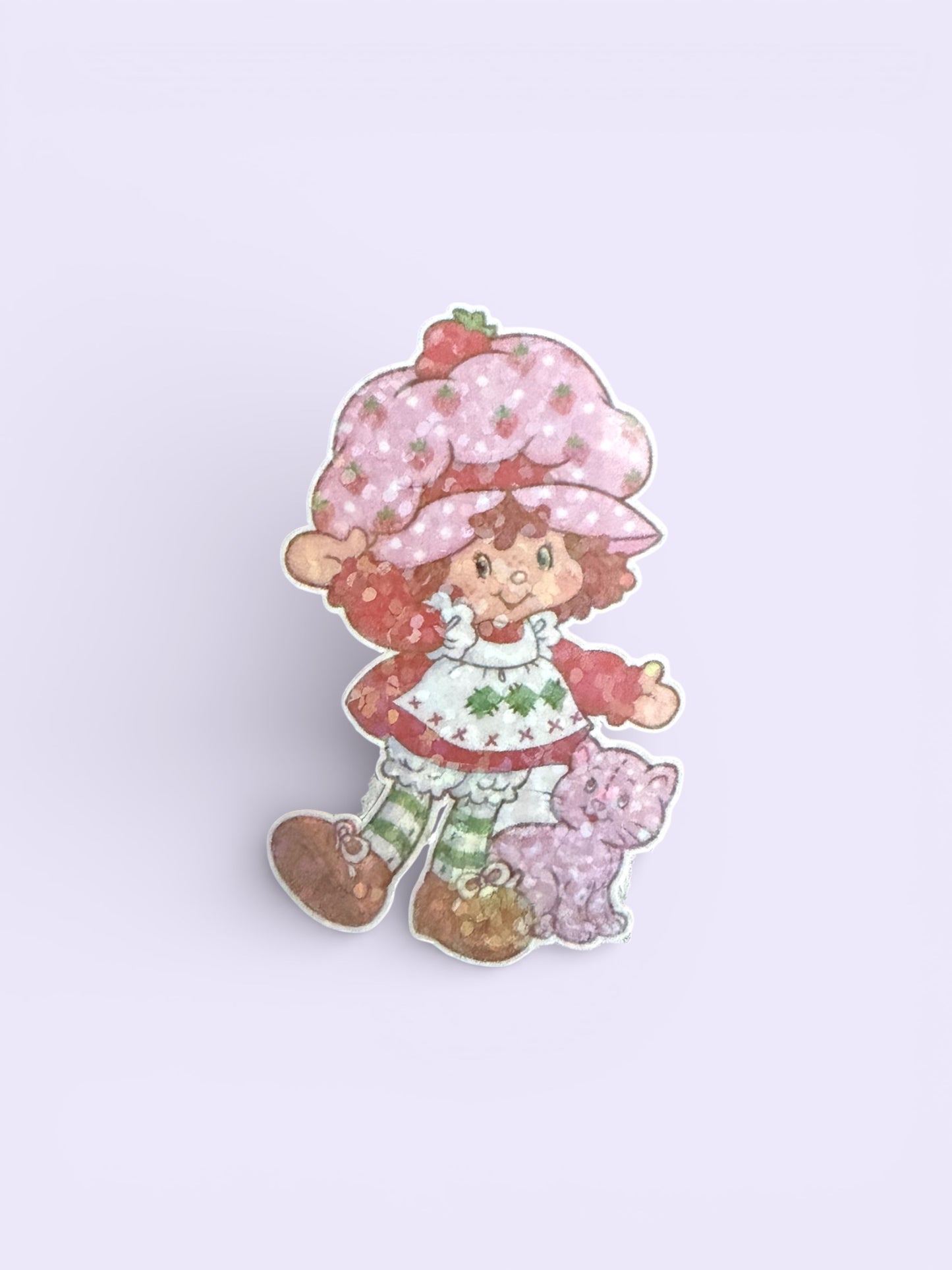 2” Holographic Strawberry Sticker