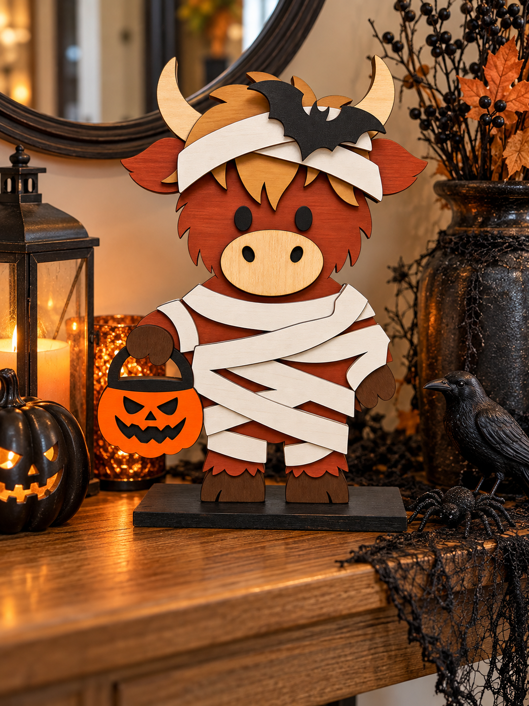 Mummy Cow Shelf Decor