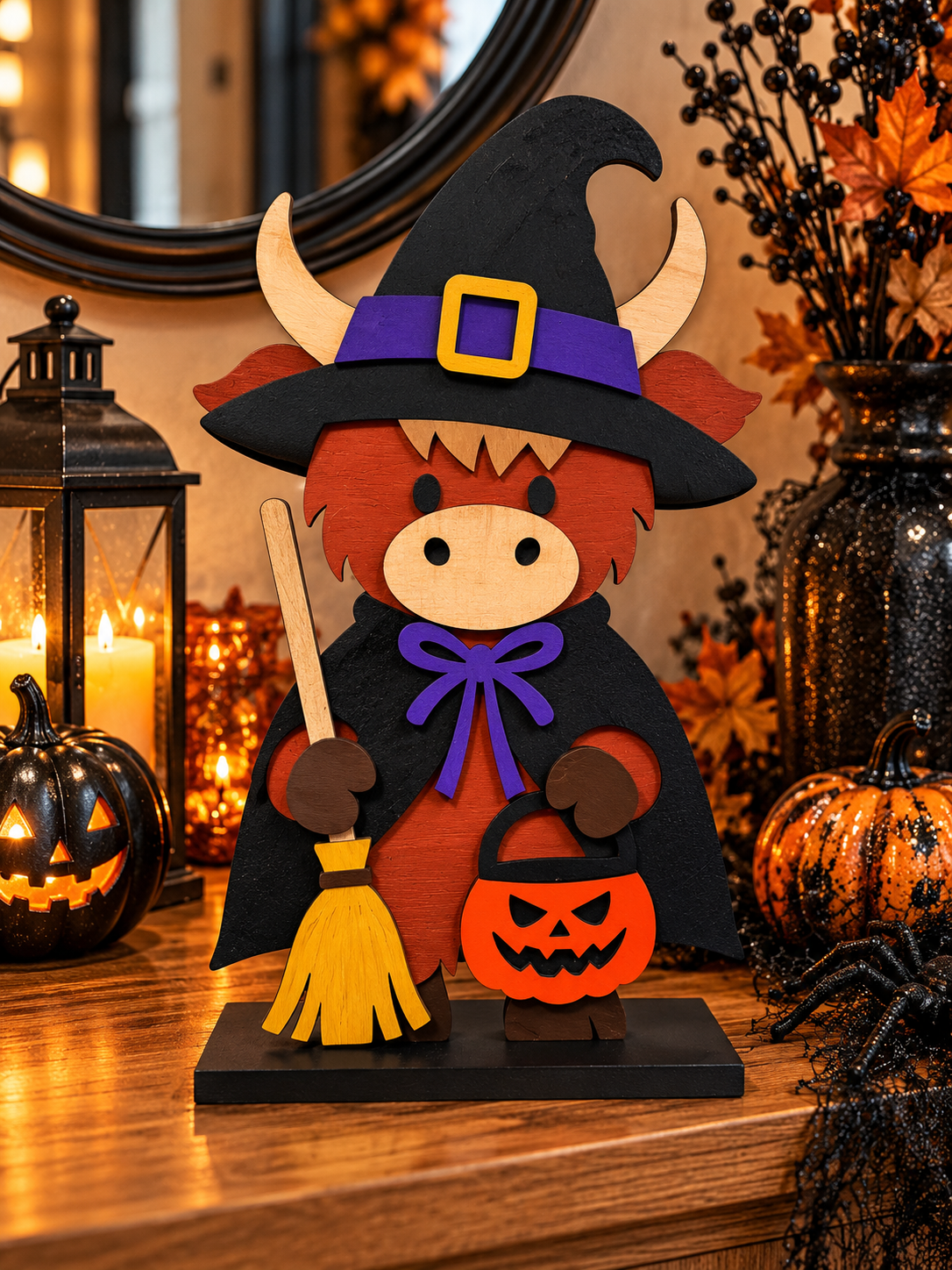 Witch Cow Shelf Decor