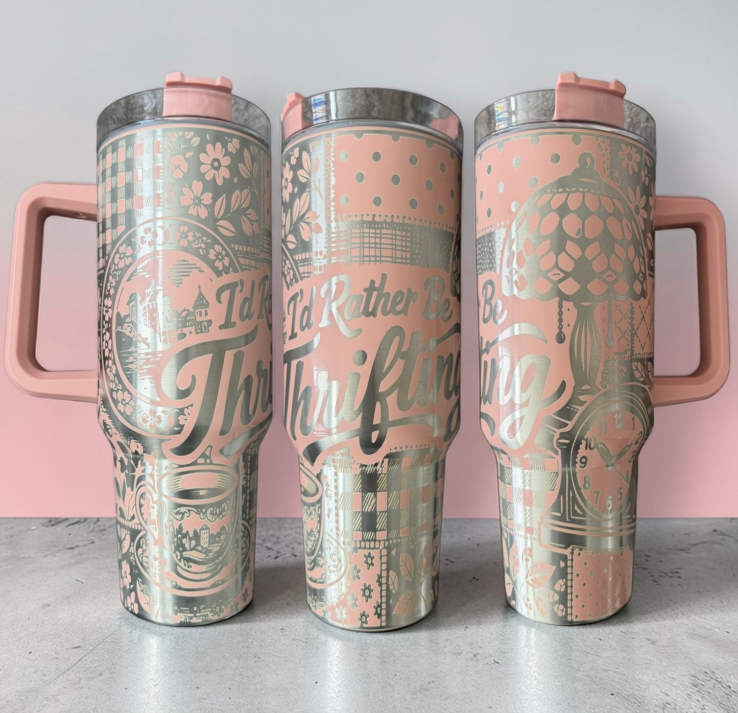 40 oz Thrifting Pastel