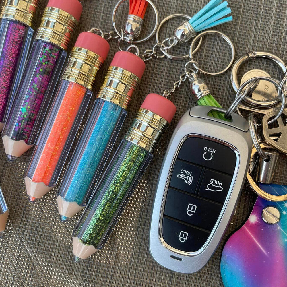 Glitter Pencil Keychains