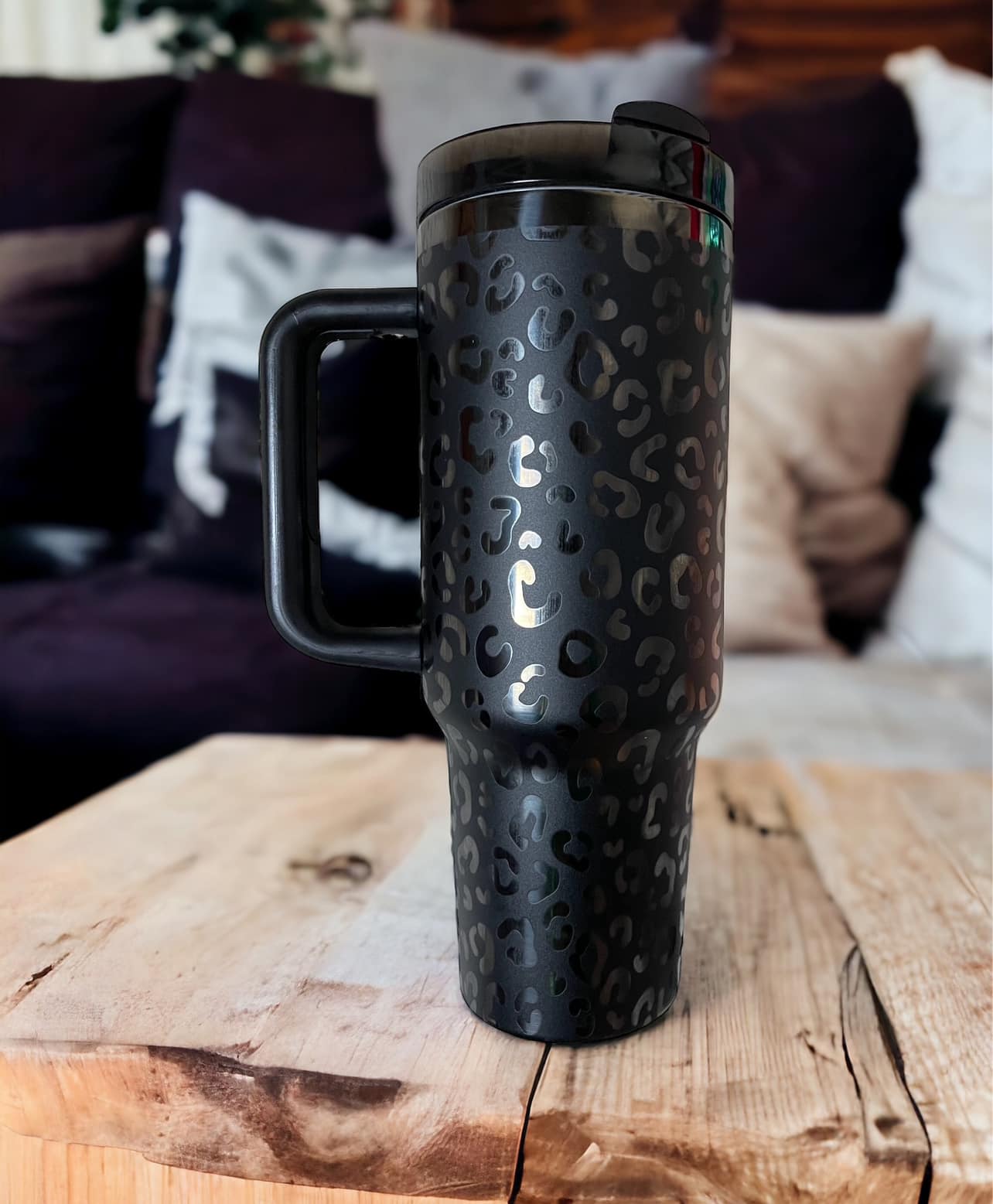 30 oz Black and Black Engraved Tumbler