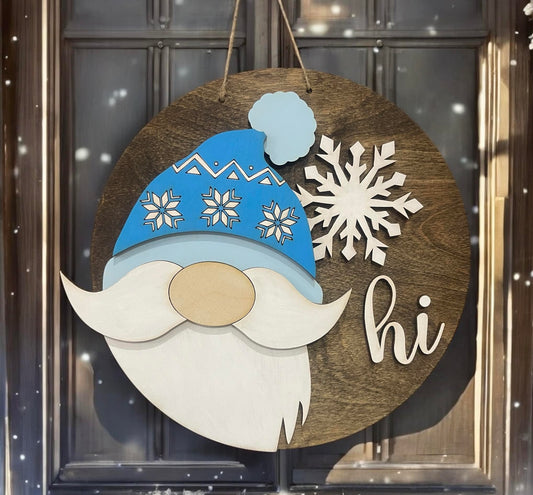 Interchangeable Gnome Hat Sign-Winter