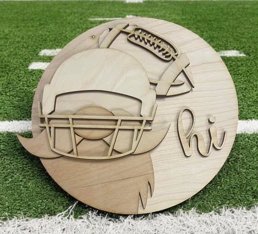 Interchangeable Gnome Hat Sign with Football Hat