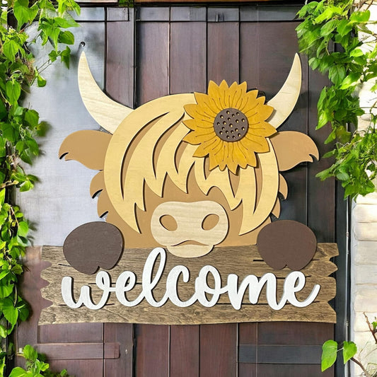 Cow Sunflower Welcome Sign DIY