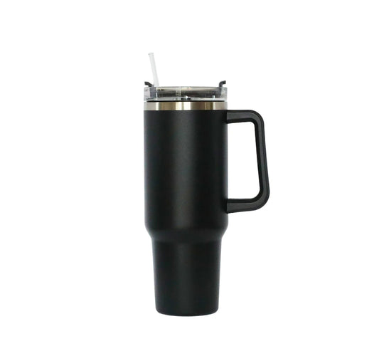 40 oz Black & Silver Engraved Tumbler