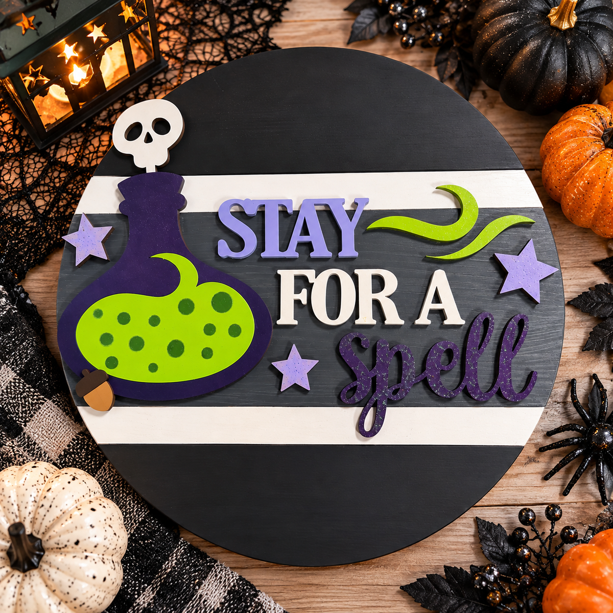 Interchangeable Sign Stay for a Spell