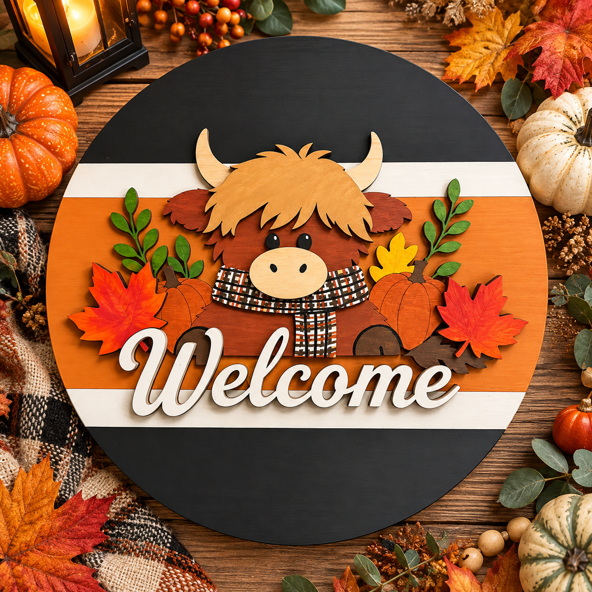 Interchangeable Sign Fall Cow
