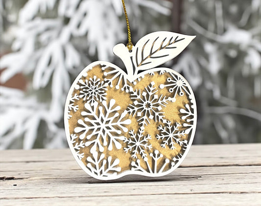 Apple Wooden Christmas Ornament