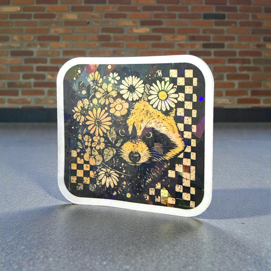 2” Holographic Raccoon Sticker