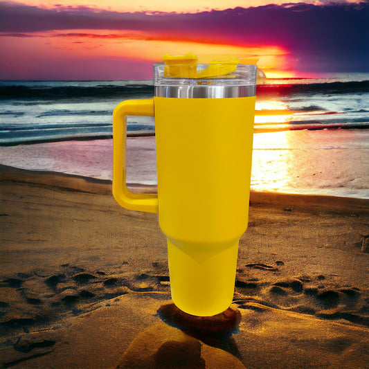 40 oz Yellow Engraved Tumbler