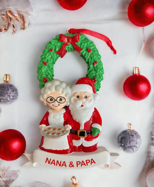 Resin Mrs & Mr Clause Ornament