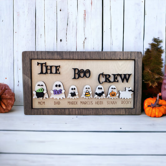 The Boo Crew Wooden Family Sign