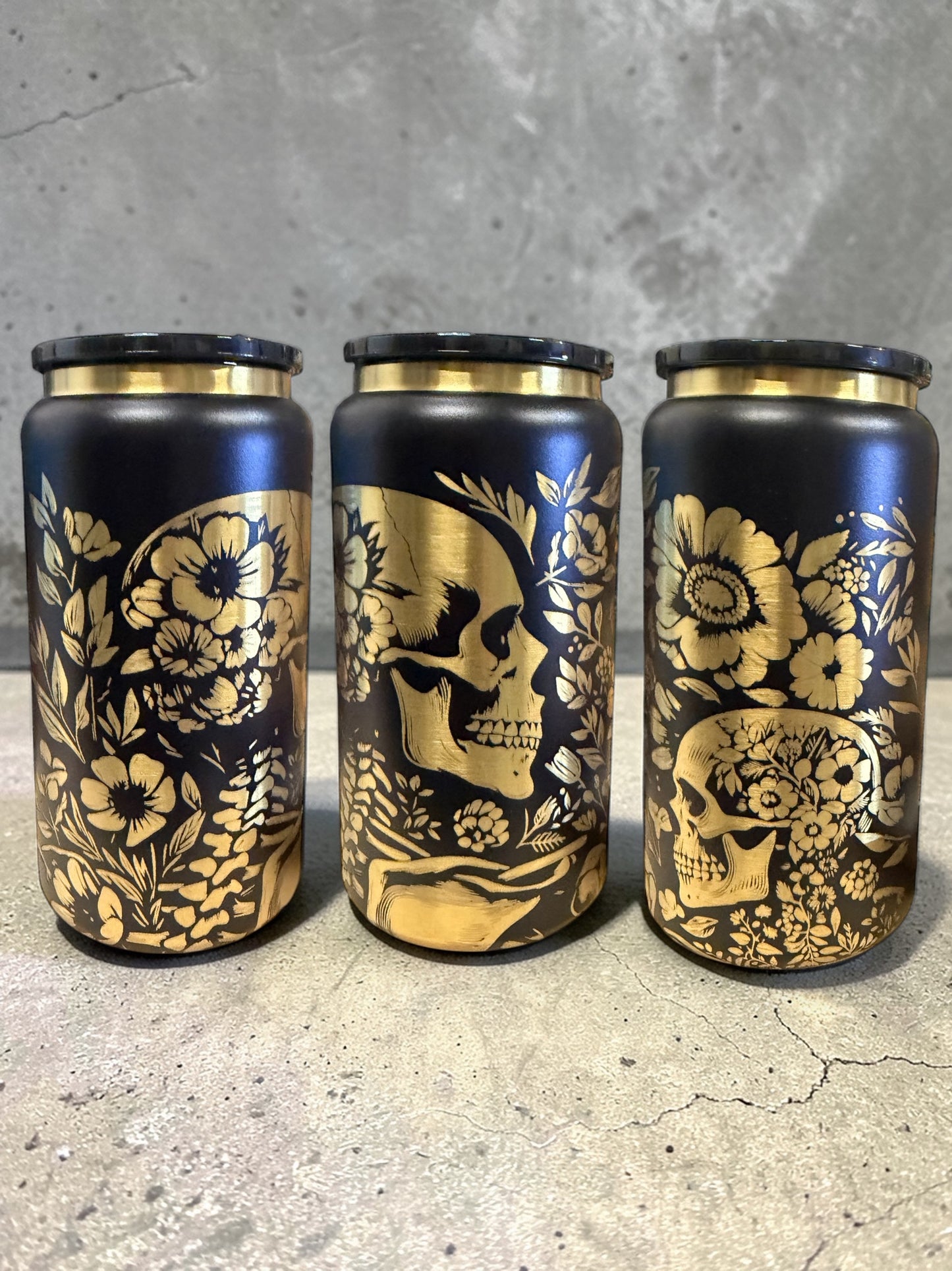 16 Oz Skull Libbey
