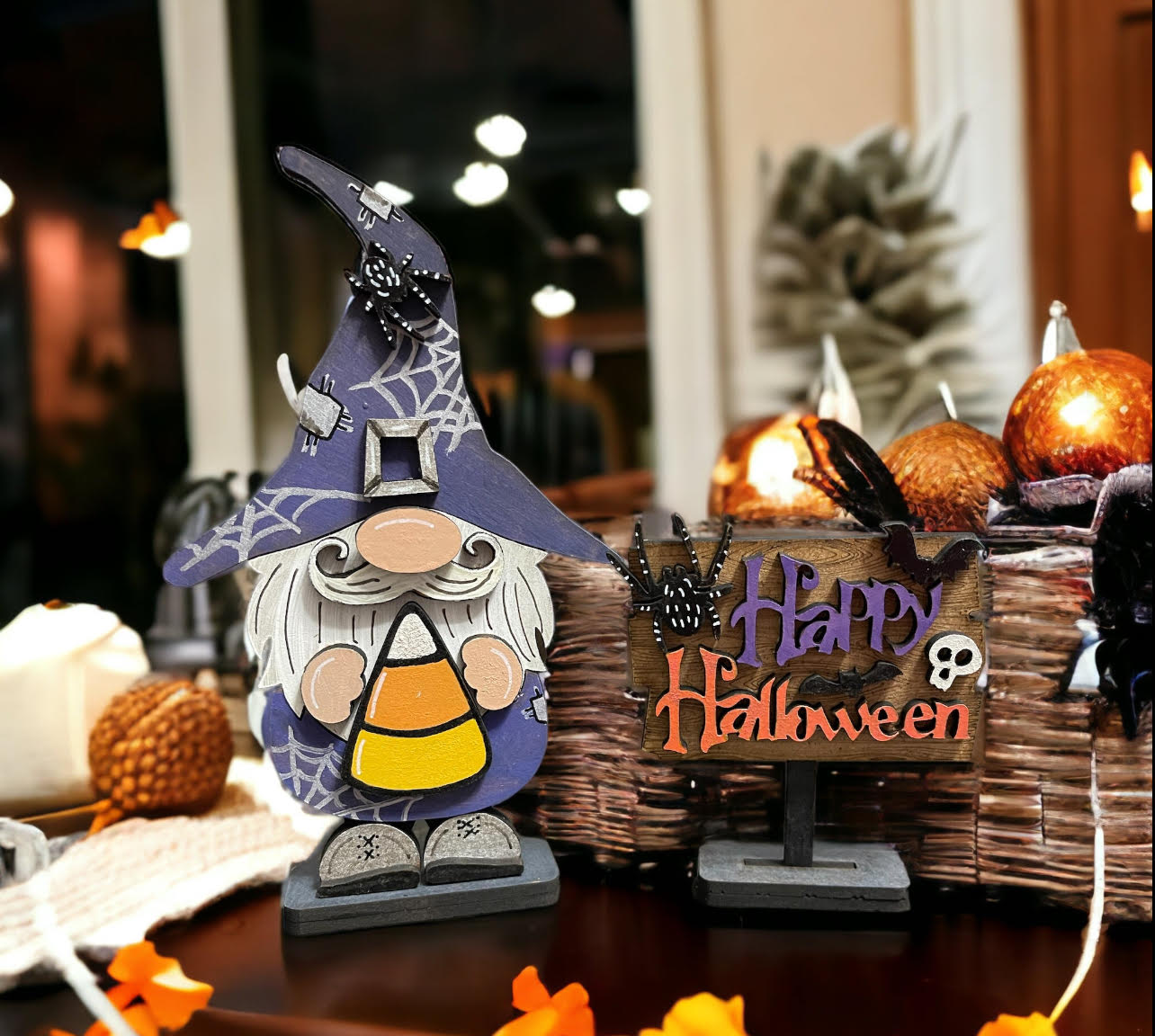 Halloween Standing Gnome with Sign