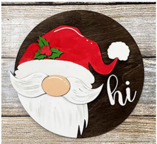 Interchangeable Gnome Hat Sign-Santa