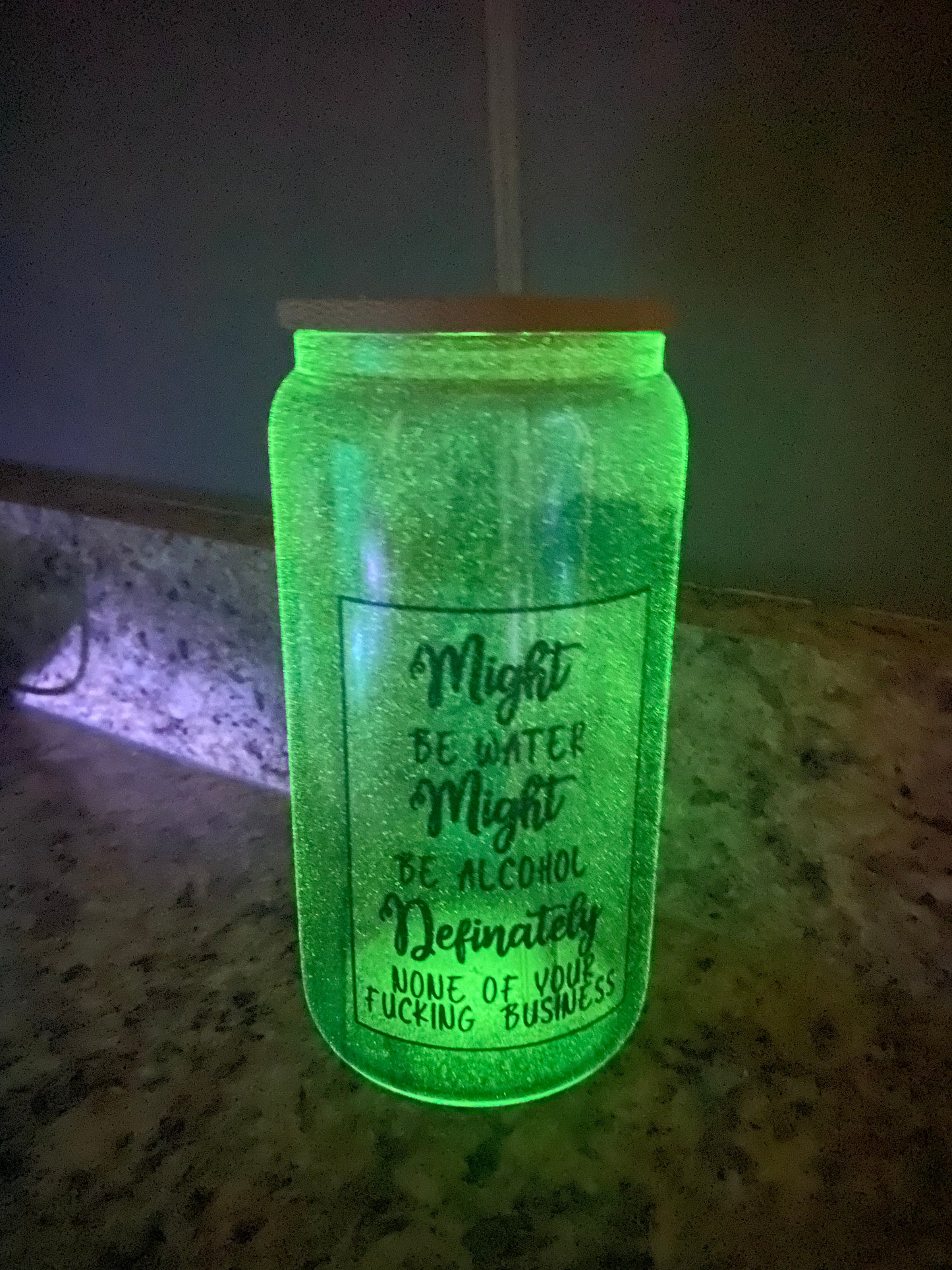 Glow in the Dark Frosted 16 oz Glass - Mad Crow Blanks